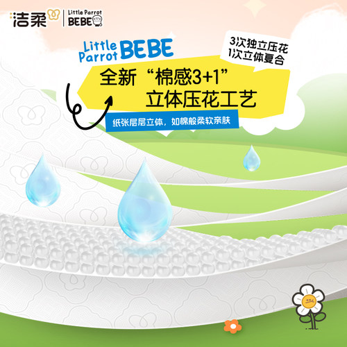 洁柔便利抽挂抽小鹦鹉BEBE联名款悬挂式抽纸立体压花-N - 图2