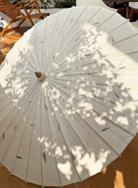 非遗之家 竹叶标本古法云龙纸纯手工油纸伞防雨防晒实用中式汉伞