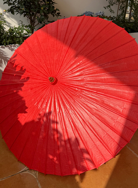 非遗之家 古法云龙纸中国红侵染纯手工染色油纸伞防雨防晒实用伞