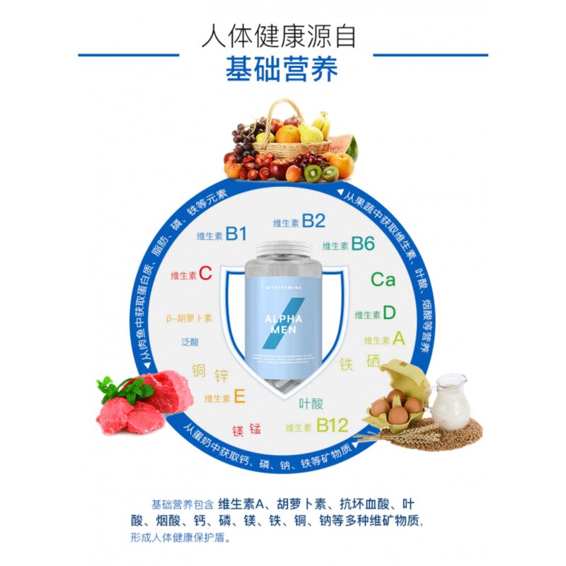 myprotein熊猫男士复合辅酶矿物质 PEAKOCEAN海外复合维生素/矿物质