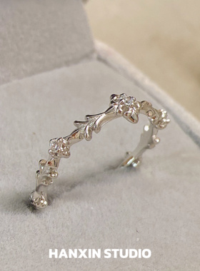 HANXIN S925纯银复古设计感十字架戒指女轻奢2025新款爆款不掉色