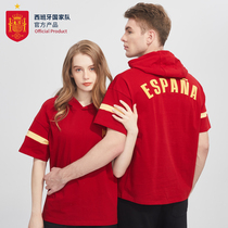 Official merchandise for Spains national team -- Lieven cap short sleeve sweatshirt casual loose red color cap fur ring T-shirt