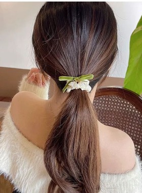 兰花头绳女高级感蝴蝶结大肠发圈