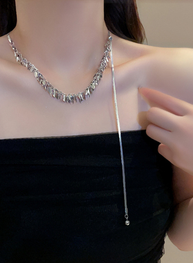 合金材质抽拉可调节项链女