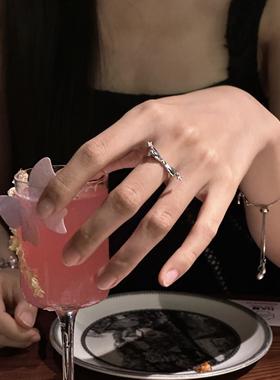 ERSHI尔时｜绾星 原创设计蝴蝶结星芒s925银戒指闺蜜礼物可调节