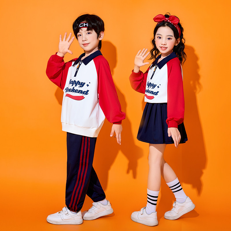 儿童啦啦队演出服小学生运动会开幕式团体服装幼儿园班服polo衫服,淘宝优惠券,粉丝福利购,淘宝优惠卷