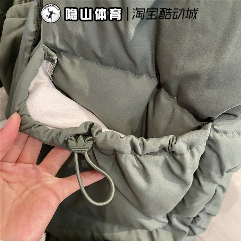 阿迪达斯三叶草女子新款毛领中长款连帽羽绒服保暖防风外套GL6409 - 图2