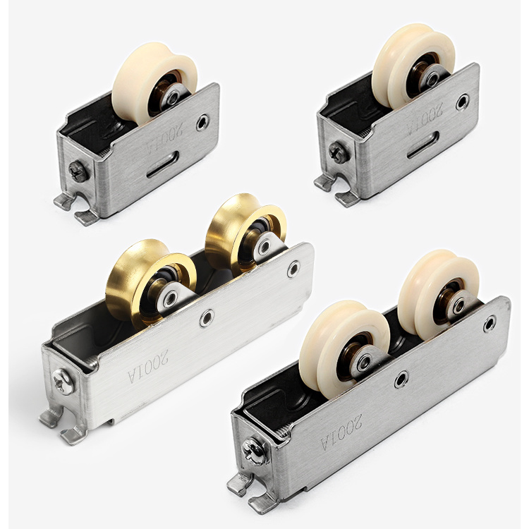 2001型铝合金窗双轮宽轨道轴承轮子老式推拉门窗滑轮下轮移门滚轮 - 图3