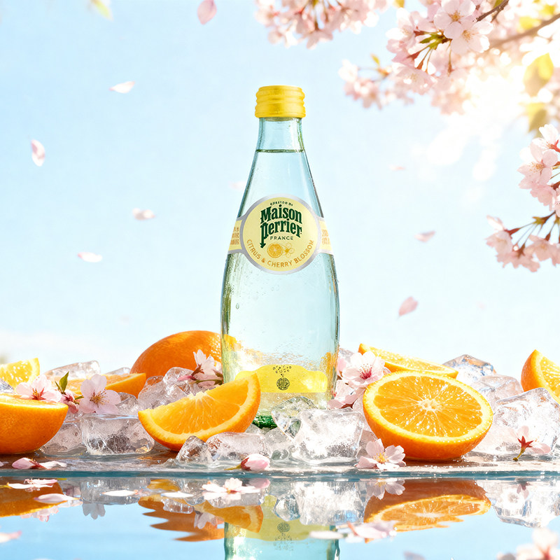 法国进口Perrier/巴黎水天然矿泉水无糖原味气泡水330ml*24瓶