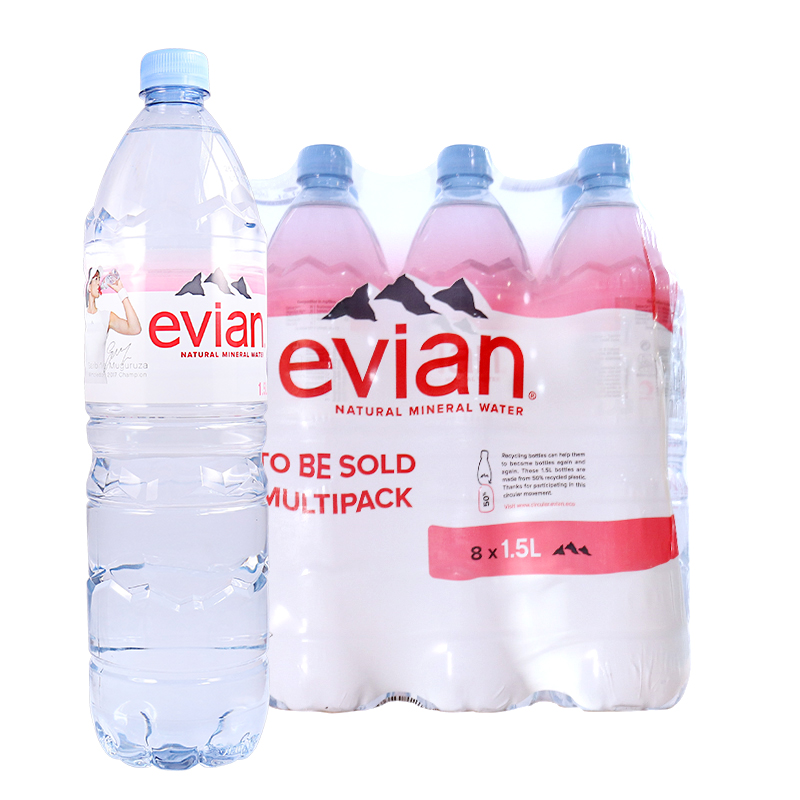 evian 法国原装进口依云大瓶天然矿泉水1.5l*6塑料瓶家庭装饮用水 - 图1