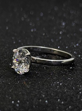 光托椭圆2克拉戒指现货新款饰品