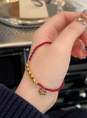 新中式国风小马串珠红绳手链小众设计感高弹力精致手链手饰