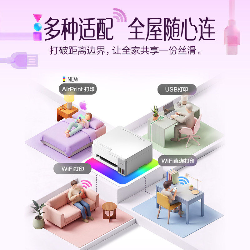 【政府补贴】爱普生打印机L3355/3351/L3251家用小型复印扫描一体机无线可连手机学生作业彩色喷墨墨仓epson