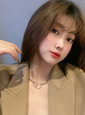 时尚潮流圆圈颈链简约嘻哈短款