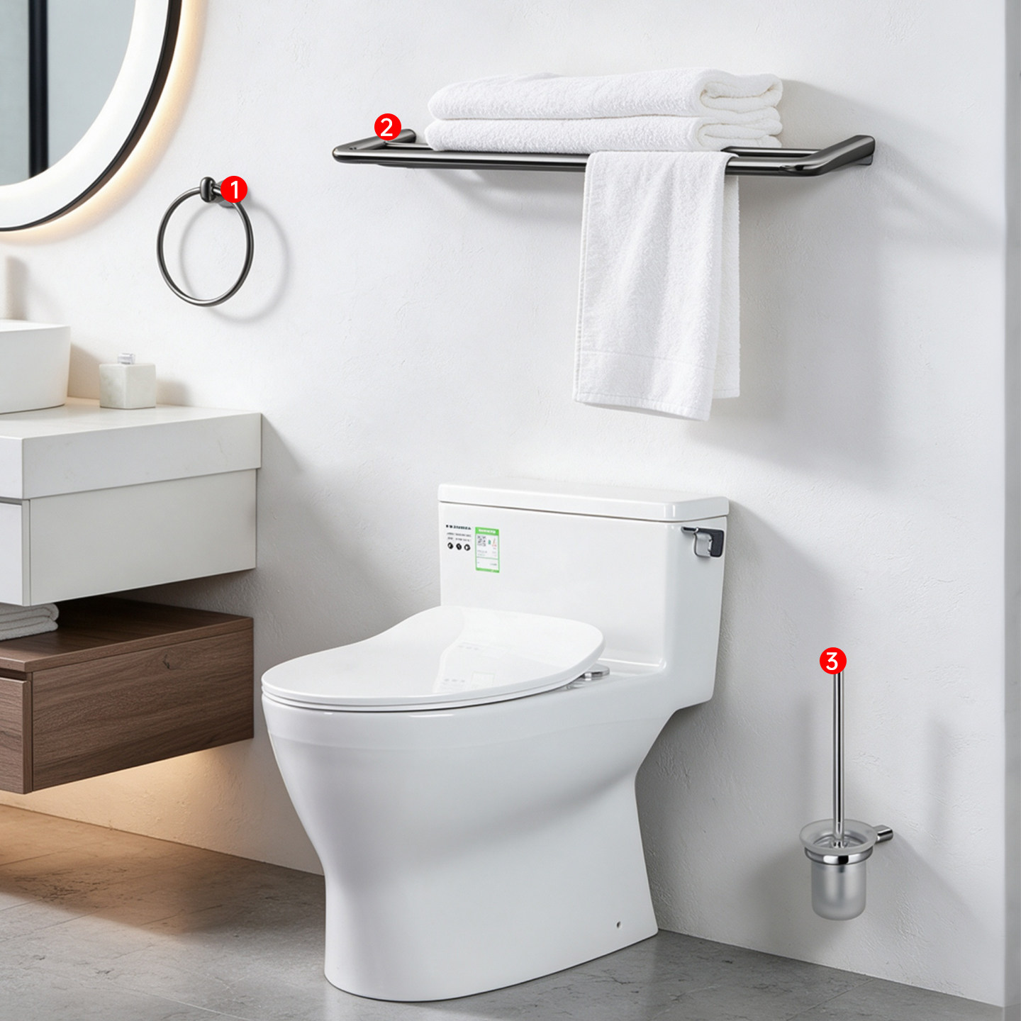 TOTO bathroom pendant towel rack five-piece set