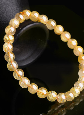 精品6-7mm天然金发晶手串