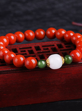 8-9mm凉山南红玛瑙手串