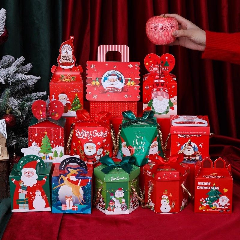 圣诞节苹果包装盒礼品礼物儿童糖果纸盒袋平安果盒平安夜苹果礼盒,淘宝优惠券,粉丝福利购,淘宝优惠卷