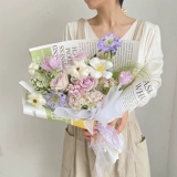 Ретро кожаная упаковка, цветочный магазин, английский, букет