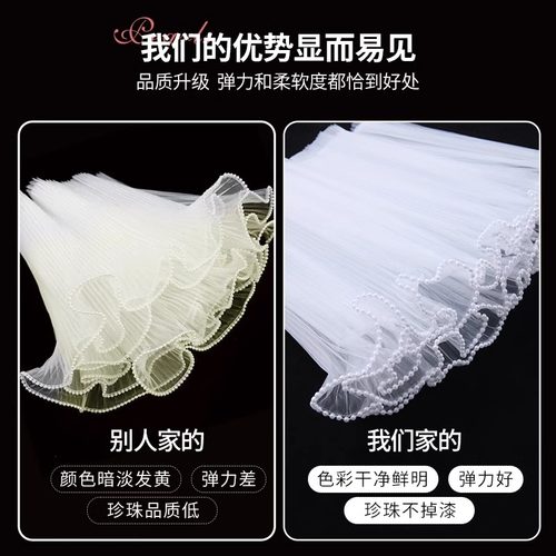 珍珠浪花纱波浪纱鲜花包装纸花束内衬包花材料花艺店白色网纱资材 - 图2