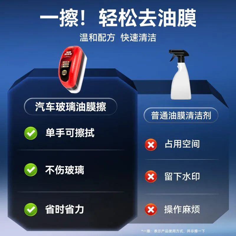 汽车玻璃油膜擦强力油膜去除剂前挡风玻璃侧窗后视镜镀膜剂清洁刷 - 图1