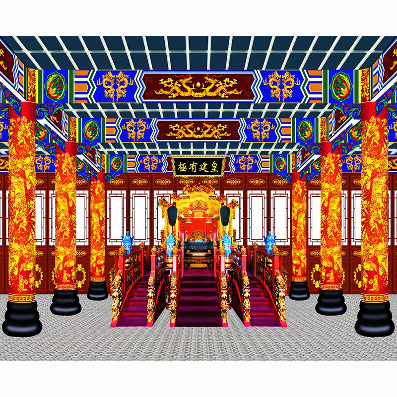 古风戏曲戏剧直播背景布舞台布景演出3d立体背景墙拍照道具场景布置高清宫殿皇宫金店2025年新款搭建高端大气 - 图1