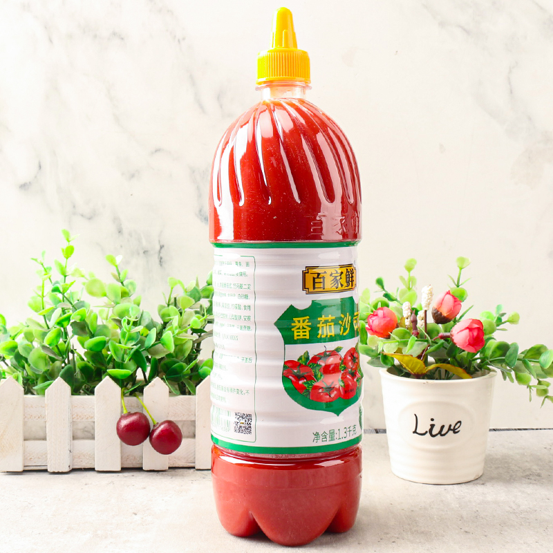 百家鲜番茄沙司1.3kg大瓶薯条意面酱披萨酱手抓饼汉堡番茄酱料 - 图1
