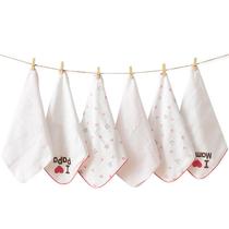 A pack of 6 pieces of baby pure cotton gauze saliva towel 25*25CM newborn triangle towel baby terry cloth square towel