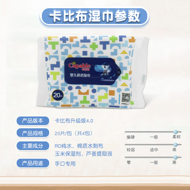 卡比布便携包湿纸巾家用婴儿湿巾20抽小包手口专用 - 图0