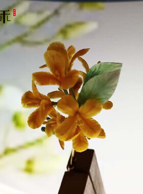 甜美新中式仿真桂花绒花发夹