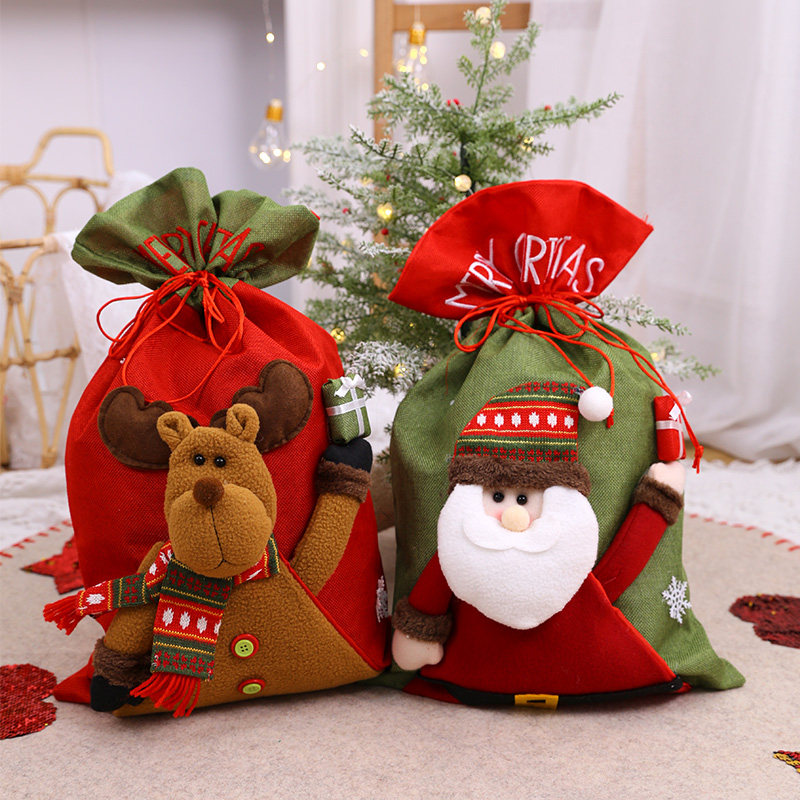 圣诞装饰品礼物礼盒手提袋创意品圣诞老人麋鹿苹果袋儿童礼物摆件,淘宝优惠券,粉丝福利购,淘宝优惠卷
