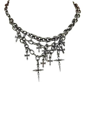 链条不规则拼接锁骨链项链