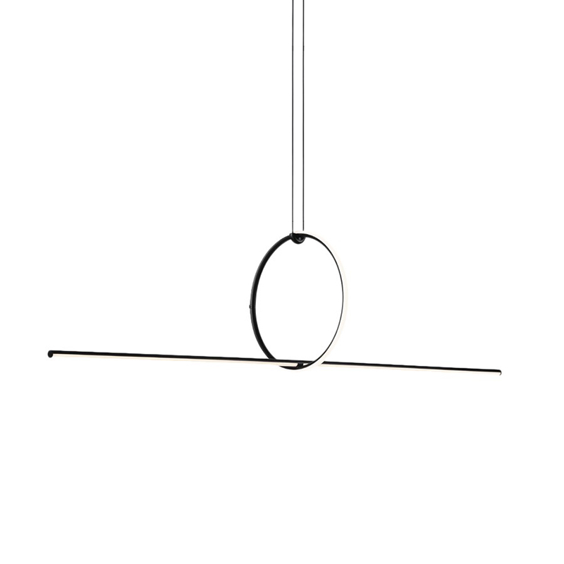 意大利Flos北欧极简创意个性艺术长线条餐桌圆环几何组合磁吸吊灯-图3