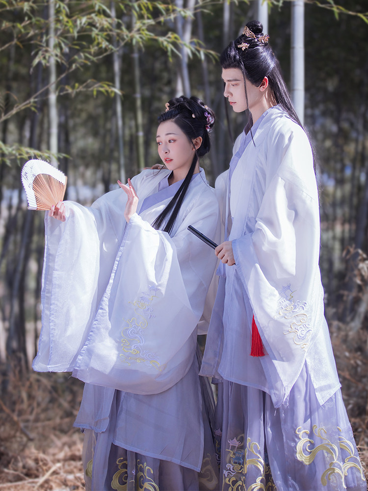 杞瑾女原创【初见】齐腰交领情侣汉服 杞瑾汉服