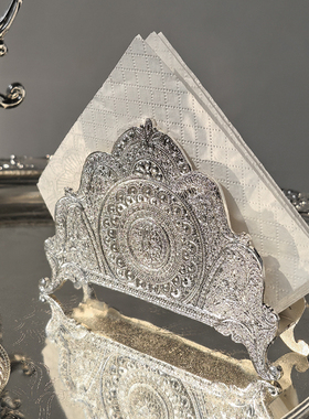 LIVETAI中古风电镀银立式纸巾架