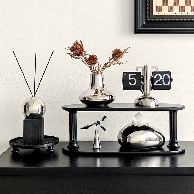 LIVETAI中古风装饰摆件餐边柜收纳置物架设计师软装搭配杯架套组,淘宝优惠券,粉丝福利购,淘宝优惠卷