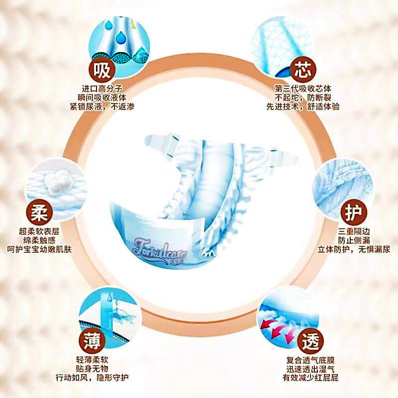 适宝康·Forkidcare 丝薄柔呵纸尿裤NB58婴儿尿不湿透气干爽 - 图1