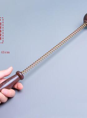 鸡翅木弹簧按摩捶保健锤经络锤实木敲背锤敲打锤手持穴位敲打锤