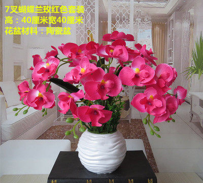 蝴蝶兰仿真花盆栽假花客厅卧室摆放花艺装饰花塑料花干花绢花婚庆 - 图3