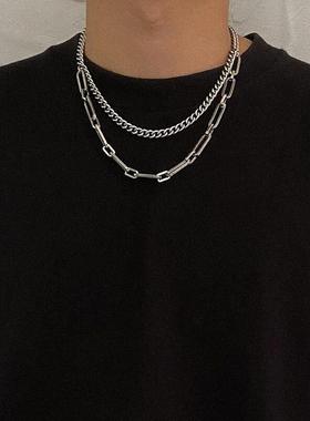 dukato新款钛钢古巴ins锁骨项链