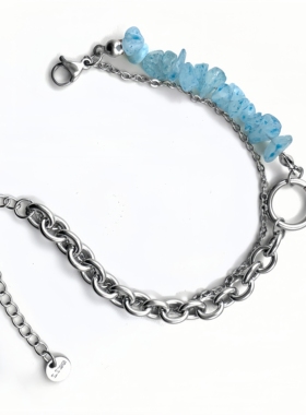 巨显白的海蓝草莓晶手链