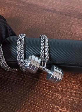 钛钢龙骨链男不掉色哑铃项链