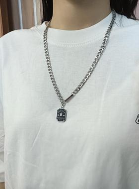 钛钢拼接钛钢男女不褪色项链