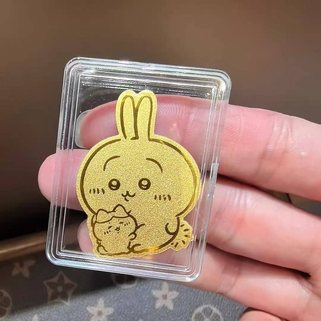 足金999chiikawa手机贴黄金谷子乌萨奇小八三小只金片送女友礼,淘宝优惠券,粉丝福利购,淘宝优惠卷