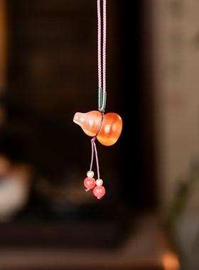 天然猫眼石玉葫芦送朋友礼物项链祝福吊坠手链挂绳挂件手机挂件