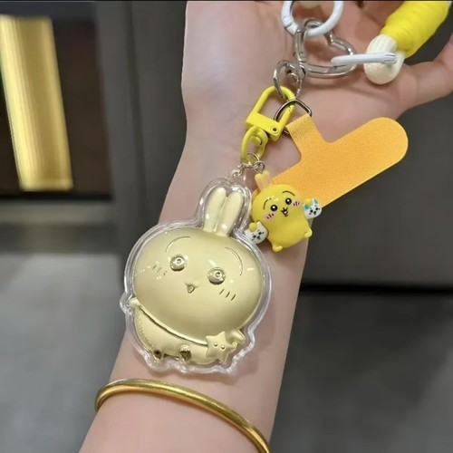 水贝足金999黄金送礼chiikawa周边吉伊小八乌萨奇钥匙扣手机挂件 - 图0