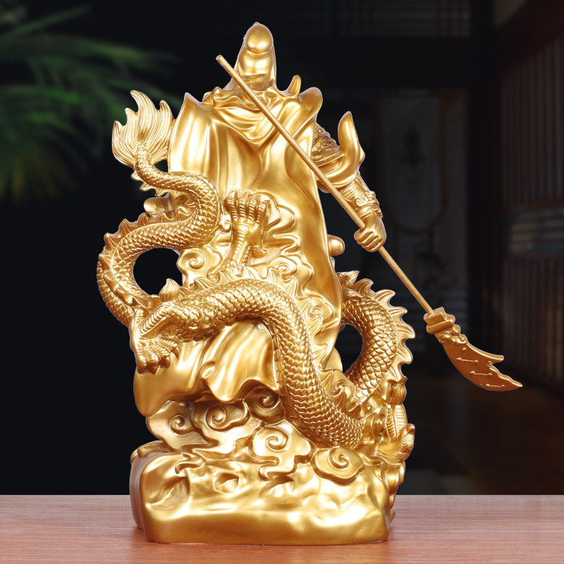 新中式盘龙关公摆件办公室关羽关二爷客厅酒柜玄关摆设桌面装饰品,淘宝优惠券,粉丝福利购,淘宝优惠卷