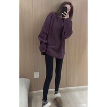 2023 Popular Art American Vintage Vintage Superfire Round Collar No Hat Purple Necropolis Plus Suede Thickened Women Winter