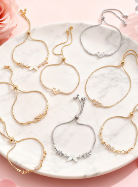 欧美ins风跨境立体蝴蝶吊坠镶钻