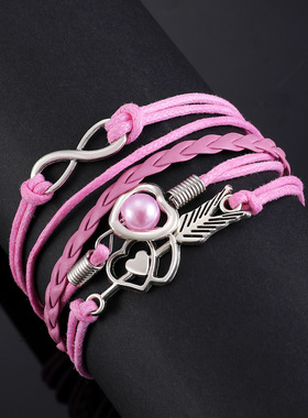 欧美时尚复古丘比特之箭爱心珍珠